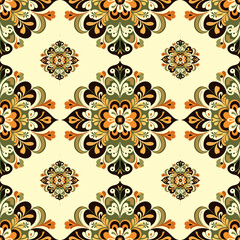 Seamless pattern based on traditional Asian elements Paisley.