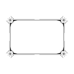 Abstract Black Simple Line Rectangular Frame Doodle Outline Element Vector Design Style Sketch Isolated Illustration For Wedding And Banner