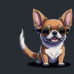 Fototapeta na wymiar Realistic Cute Chihuahua Vector Logo Icon Sports Mascot flat vector illustration