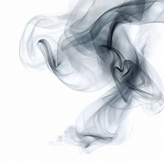 Fototapeta premium billowing cloud of gray smoke gracefully floats against a pristine white backdrop