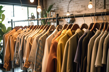 Shopping Center Women's Boutique Clothes shop. AI technology generated image