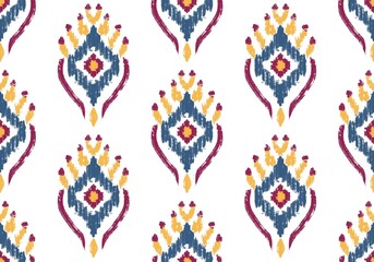 Fototapeta na wymiar ikat, ethnic, ikat pattern, geometric pattern, native patterns, tribal pattern, boho pattern, motif pattern, aztec pattern, textile pattern, fabric pattern, carpet pattern, mandalas pattern, african p