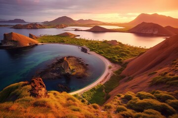 Naklejka premium Stunning landscapes in Galapagos Islands Ecuador, Generative AI
