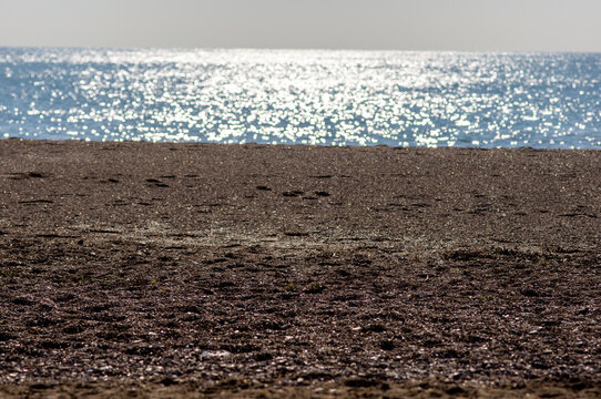 Sea waves on a sand beach