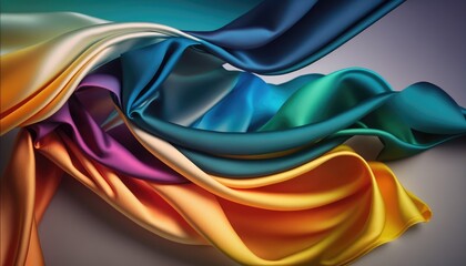 fashionable colorful silky cloth texture abstract backdrop generative ai