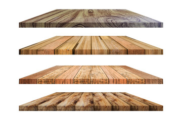 Set of wooden flooring isolated on transparent background, PNG File Format.