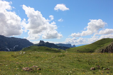 Fototapeta premium Holidays in Trentino Alto-Adige, one of the most beautiful clean regions of Italy, with breathtaking landscapes and lots of activities to do immersed in unspoiled nature!!