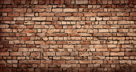 Obraz premium Old wall background with stained aged bricks, Generative AI, Generative, AI