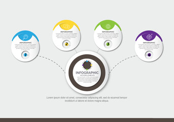 Flat gradient infographic with steps