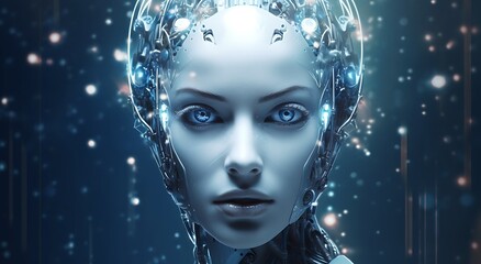 lady futuristic woman face hd wallpaper, in the style of esoteric mysticism