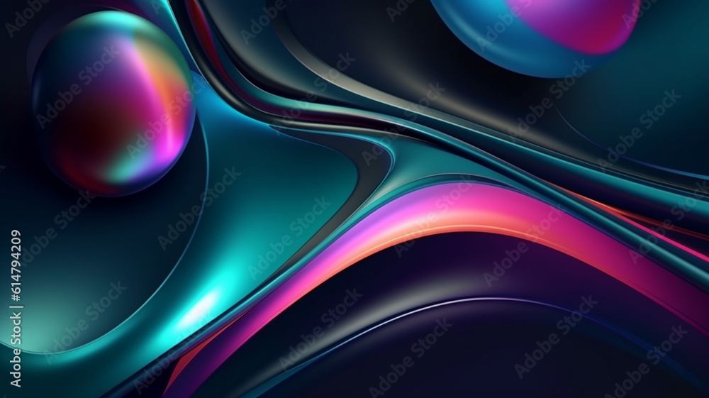 Wall mural Abstract vibrant 3d metallic background/ wallpaper.