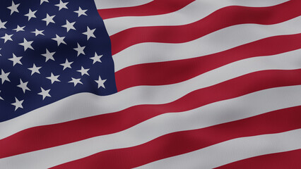 America Flag. Close up waving flag of America