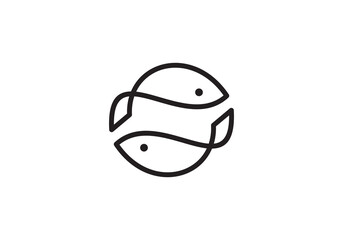 Fototapeta premium two fish logo design vector illustration