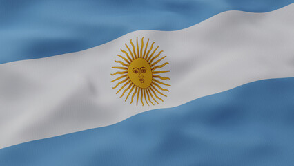Argentina Flag. Close up waving flag of Argentina