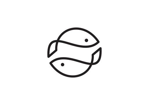 two fish logo design vector illustration