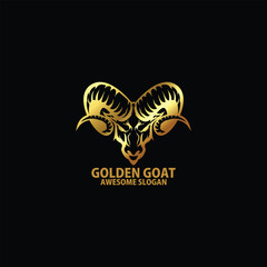 goat head with luxury logo design line art
