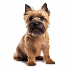 Cairn Terrier, white background; Ai generated
