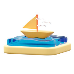 Fototapeta premium boat 3d illustration