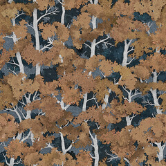 Trees seamless pattern design, Forest pattern, Foliage, Tree, Asian, Beautiful, Branches, Twigs