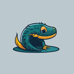Realistic Cute Eel Vector Logo Icon Sports Mascot flat vector illustration