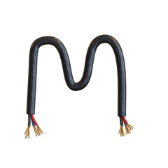 Electric Cable 3D Alphabet or PNG Letters