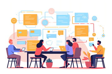 Generative AI - Group of ui ux developer brainstorming