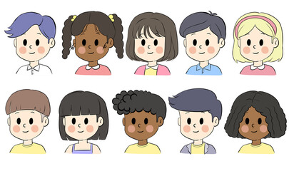 Kids. Children. Cute Children. Child. Happy kids. Avartar. Character. Boys. Girl.
