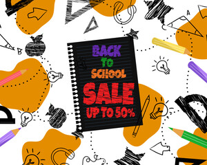 Back to school hand drawn vector illustration 