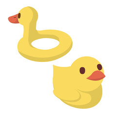 Rubber Duck Bath Vector Illustrations