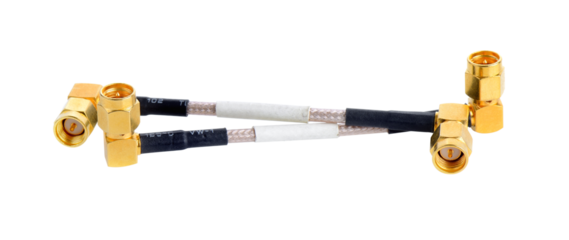 High-frequency SMA connectors isolated on transparent png