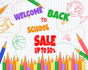 Back to school hand drawn vector illustration 