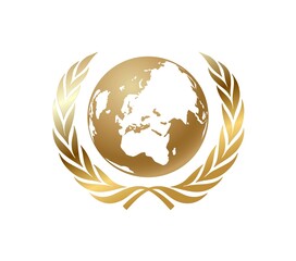 Illustration for the Golden globe. Golden globe with a Laurel wreath .