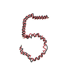 Twisted Electric Cable 3D Alphabet or PNG Letters