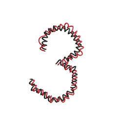Twisted Electric Cable 3D Alphabet or PNG Letters