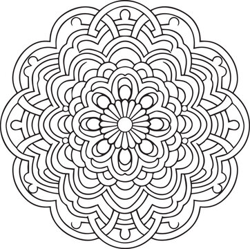 Mandala , colouring book for kids, Colouring Page Vector illustration