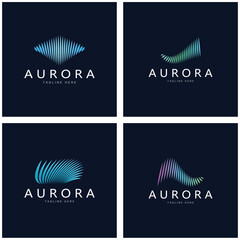 aurora logo design icon illustration vector template