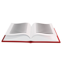 3d illustration of book opened