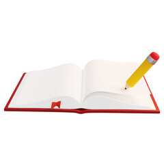 3d illustration of book opened
