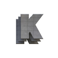 Concrete Layers 3D Alphabet or PNG Letters