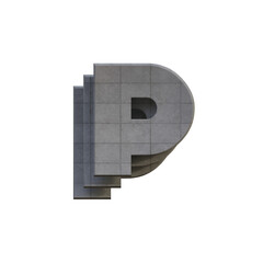 Concrete Layers 3D Alphabet or PNG Letters