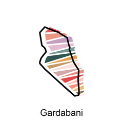 Gardabani flag and map illustration vector, Georgia (United States of America) Map Vector Design Template