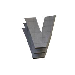 Concrete Layers 3D Alphabet or PNG Letters