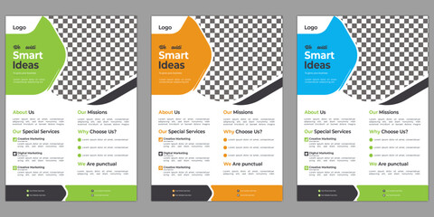 Business Flyer, Corporate Flyer Template, Geometric shape Flyer, Colorful Corporate business flyer, template design, Flyer set