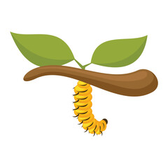 Caterpillar icon. Flat illustration of caterpillar vector