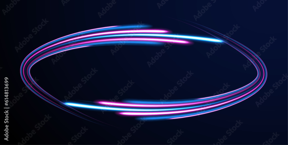 Poster neon glowing rays speed line technology scince background. led light. future tech. shine dynamic sce