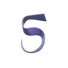 Gradient Waves 3D Alphabet or PNG Letters