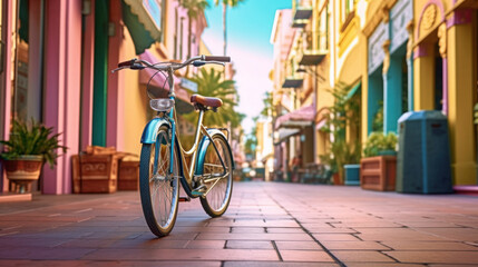 Fototapeta na wymiar bicycle in the street city