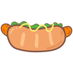 hot dog doodle cartoon