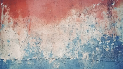 Obraz premium Tonal painted concrete wall with light red and dark blue backdrop