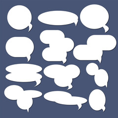 vector white comic text speech bubbles with shadow